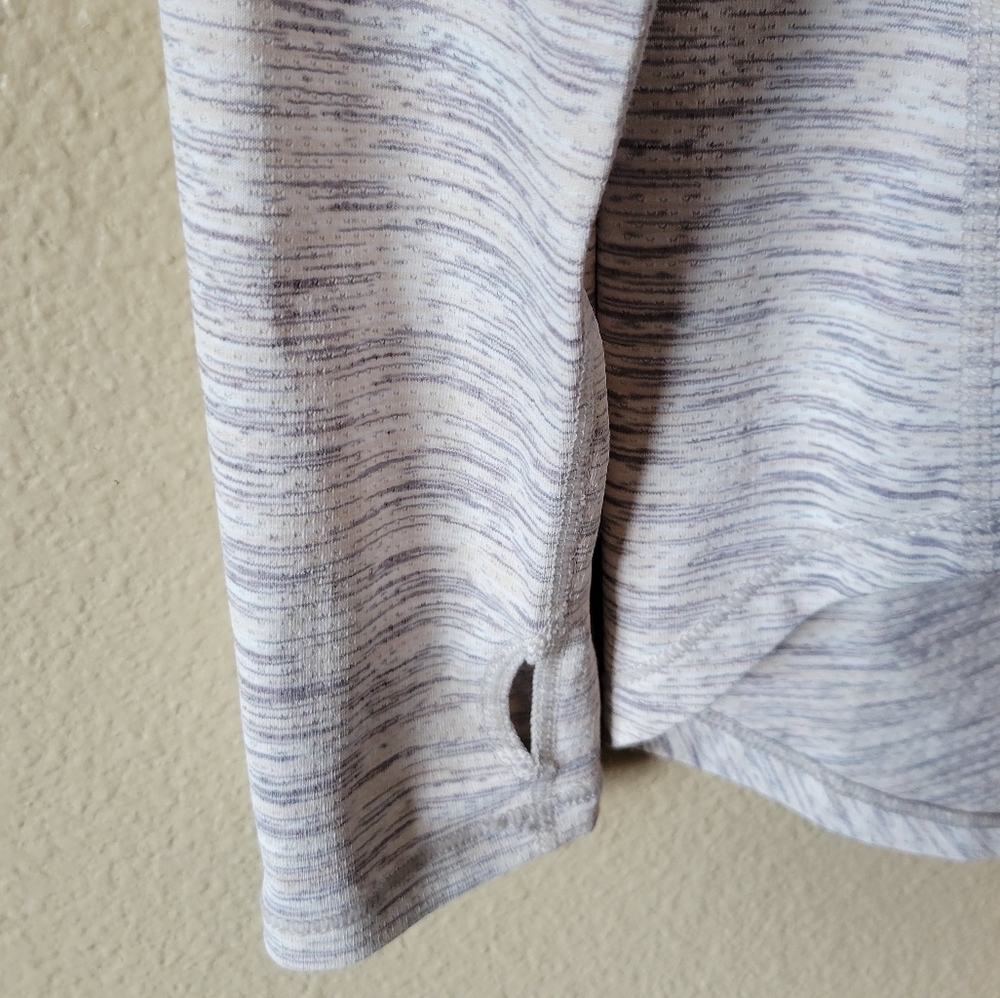 Zyia Active Split Back Long Sleeve Heathered Whit… - image 3